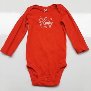 Carter's Red Darling Long Slv Onesie 18M